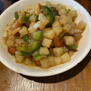 Sliced Potato Salad with Spicy Sauce