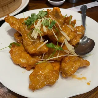 NE Style Crispy Pork with Peach Sauce