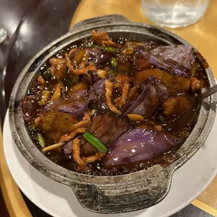 H7. Eggplant with Shredded Pork in Garlic Sauce