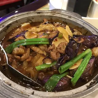 H7. Eggplant with Shredded Pork in Garlic Sauce