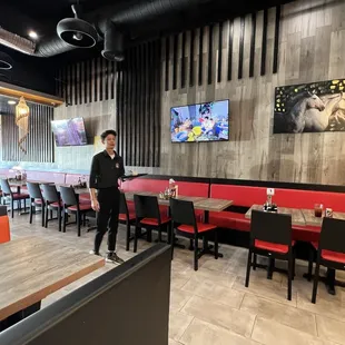 interior, sushi and sashimi