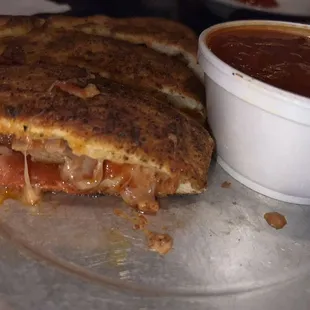 Calzone, pepperoni and sausage