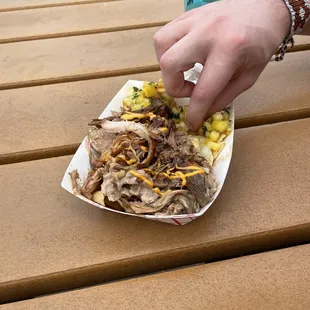 Nachos with pineapple salsa