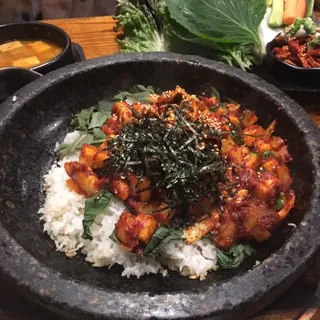 / Grilled Squid Bibimbap with Soybean Paste Soup Combo