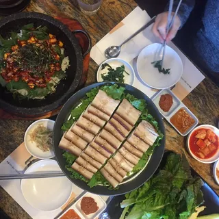 / Grilled Octopus Bibimbap with Soybean Paste Soup Combo