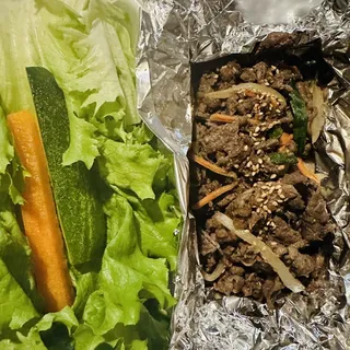 / Marinated Beef with Fresh Vegetables and Soybean Paste Soup Combo