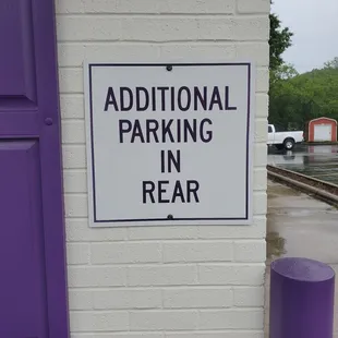 When you pull in the parking lot it looks like not much parking...additional parking in the back y&apos;all