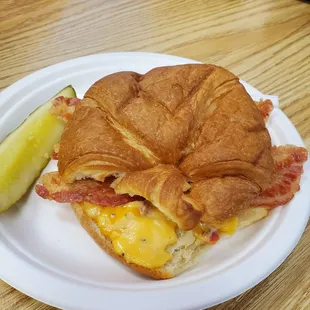 Pimento cheese croissant with added bacon