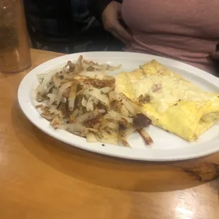 Omelette with two eggs.