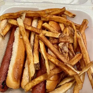 All beef hotdog meal