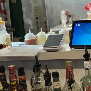 Unrefrigerated mayo and other dairy based looking condiments. Gross and major health hazard.