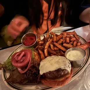Grassfed Burger and sweet potato fries