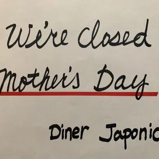 2022 Mother&apos;s Day - CLOSED - 
 Sunday May 8 2022