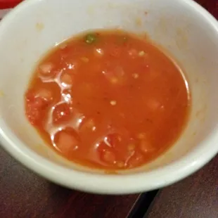 Salsa for dipping chips (half gone!)