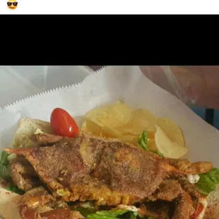 One eyed Sally soft shell crab