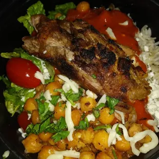 Bowl N It Up Greek
 With fresh roasted Lamb