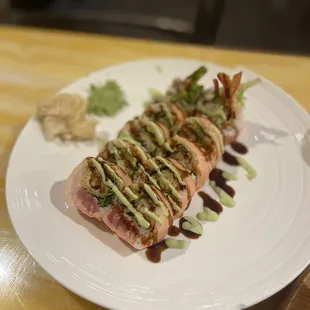 a plate of food on a table