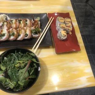 Pink Lady roll &amp; Spicy Tuna roll