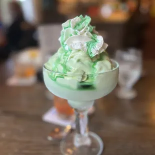 Grasshopper after dinner ice cream drink