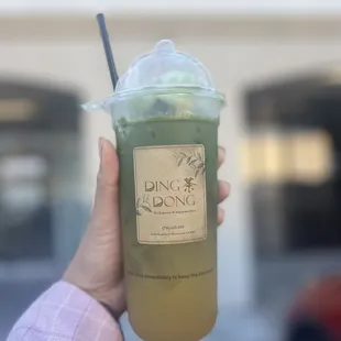 Matcha ice cream cane