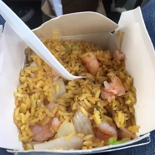 Combination fried rice.  Smelled so good in the car, couldn't wait to get home and eat it!