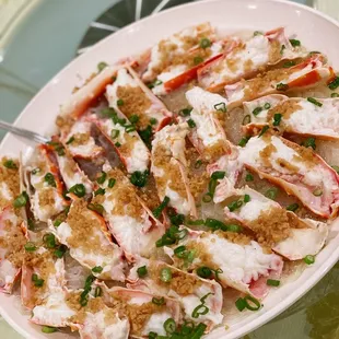 a plate of crab legs