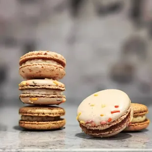 Birthday Cake Macarons, Coconut Macarons