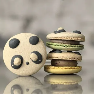 Panda macarons. Oreo flavored.