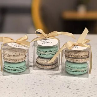 Macaron Favors for Anniversary May 11th. 1st 50 guests will receive a free favor box of macarons.