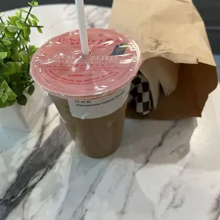 Quick stop for ice cream and Vietnamese coffee &amp; Banh mi