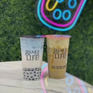 Coconut Butterfly Milk Tea and Hokkaido Caramel Tea.