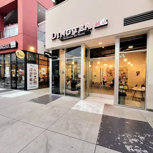 the entrance to the restaurant