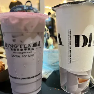 Lychee Yakult and Taro Milk Tea