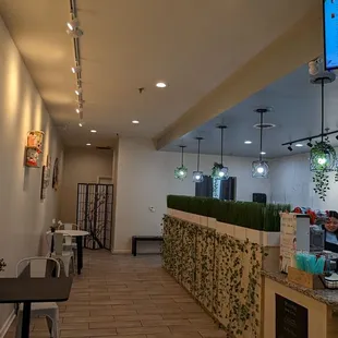 the interior of a tea shop