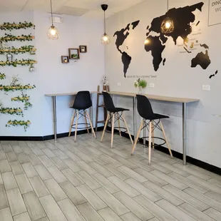 a map of the world on the wall