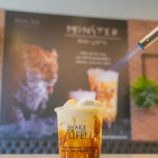 Burnt Marshmallow Monster Boba Latte Large