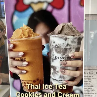 Thai ice tea / cookies and creme slushies