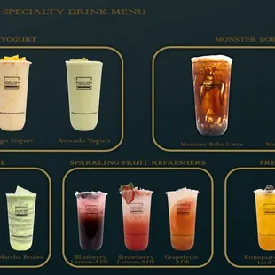 a selection of drinks