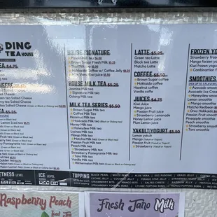 Tea Menu
