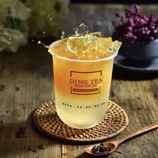 a drink with a splash of water