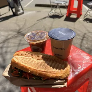 Bahn Mi with Condensed Milk Coffee and Honey Milk Tea