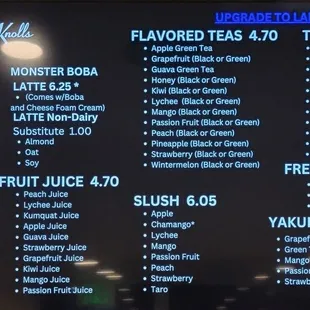 Menu, taken on Jan. 26th