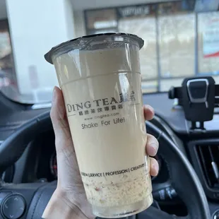 Brown Sugar Milk tea with crystal boba