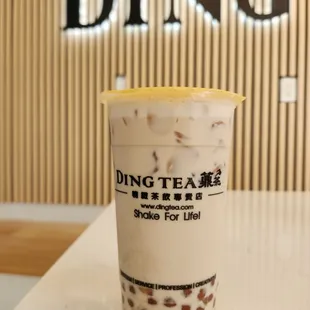 Milk tea with golden Boba