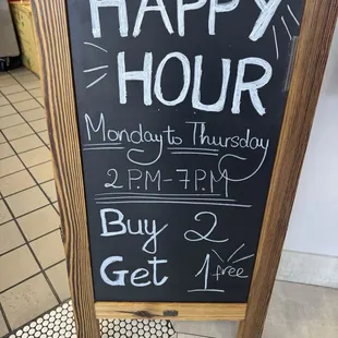 B2G1 Monday - Thursday , 2-7PM