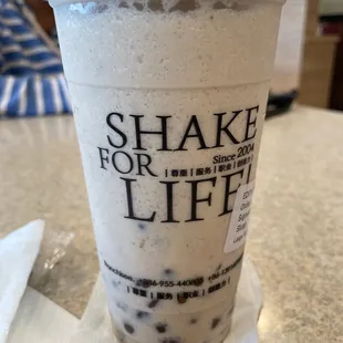 Signature Boba Milk Tea Slush w/Red bean