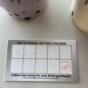 Stamp card buy 10 get 1 free