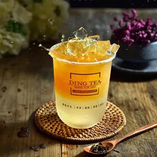 a drink with a splash of water