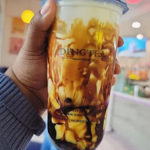 Monster Boba Latte with Egg pudding 3