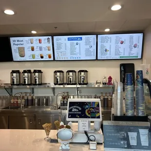 Front desk and menu
